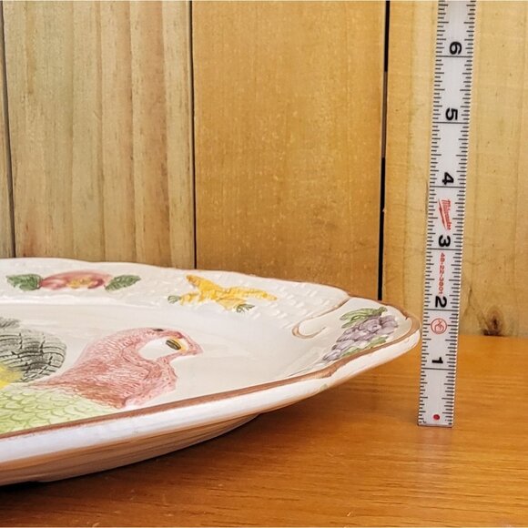 Vintage 1960's California Pottery Hand Painted Turkey Serving Platter - Picture 5 of 11